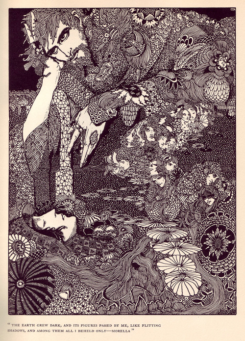 An illustration for the story Morella by the author Edgar Allen Poe