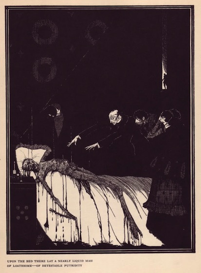 An illustration for the story The Facts in the Case of M. Valdemar by the author Edgar Allen Poe