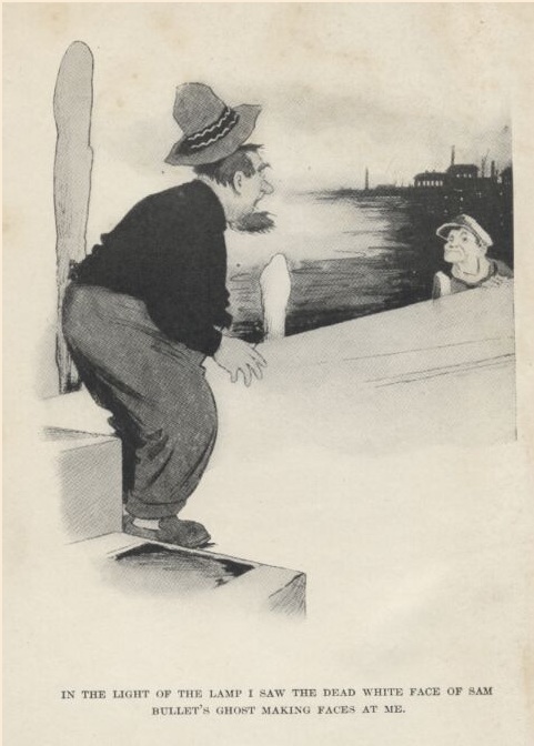 An illustration for the story Sam's Ghost by the author W. W. Jacobs