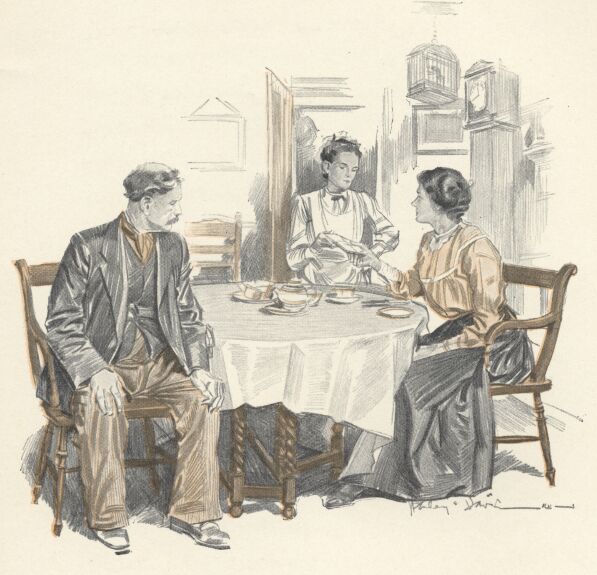 An illustration for the story The Weaker Vessel by the author W. W. Jacobs